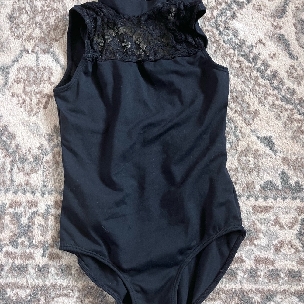 Black Lace Bodysuit with High Neckline